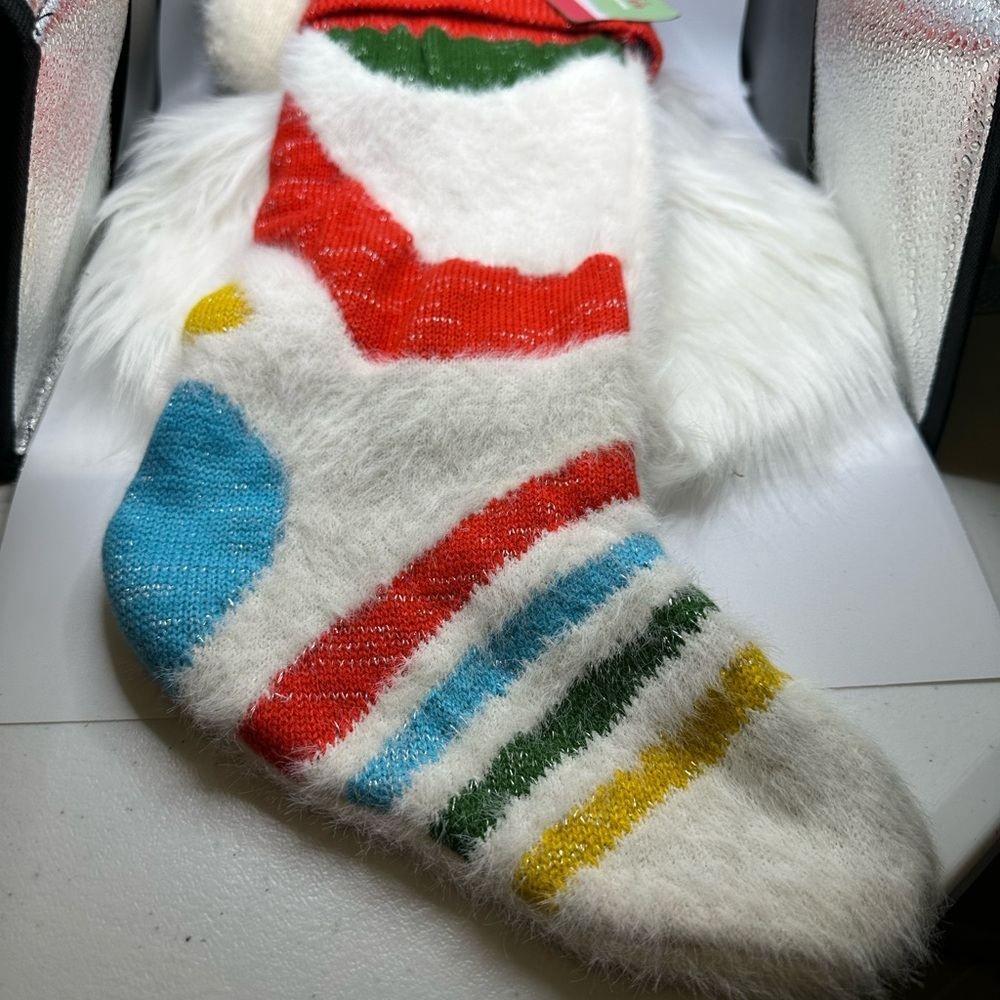 🩷5/$10 PET Colorful Striped Fuzzy Stockings